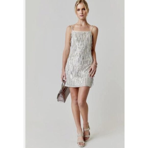 Trixxi  Champagne Sequin Mini Dress NWT Small - Picture 1 of 8